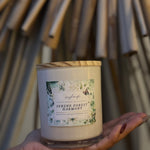 natural coconut soy wax candle, essential oils, serene forest harmony, Zenplenish, UAE, natural fragrance, lavender, sandalwood, sage, tea tree