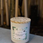 natural coconut soy wax candle, essential oils, serene forest harmony, Zenplenish, UAE, natural fragrance, lavender, sandalwood, sage, tea tree